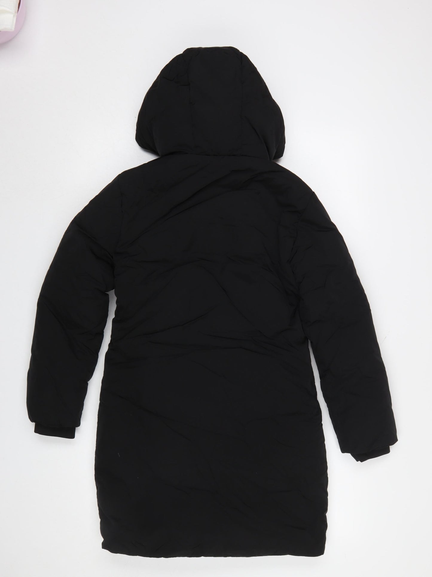 Calvin Klein Jeans Women's Black Long Hooded Puffer Coat Size 10