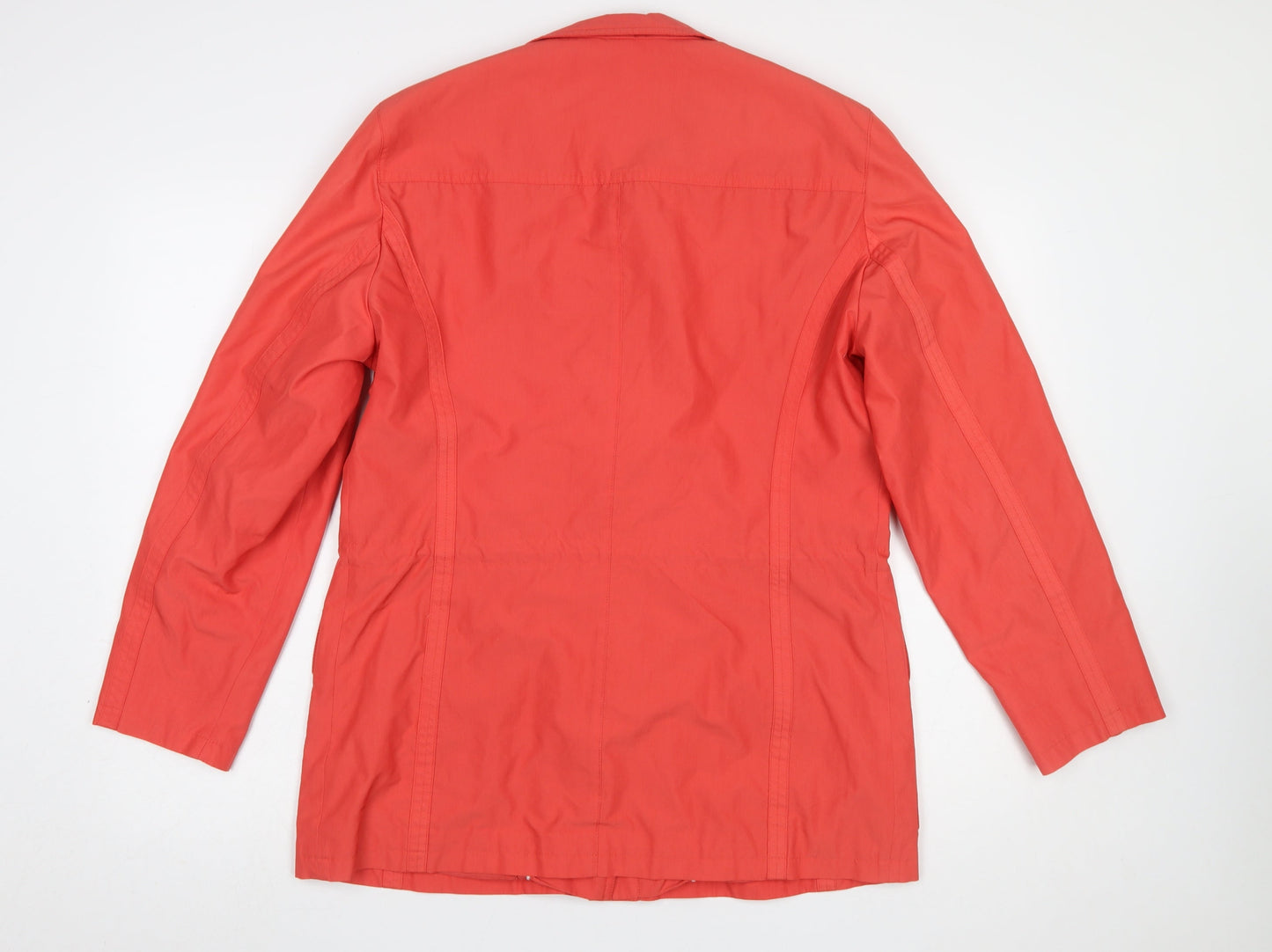 Basler Women Red Mid-Length Rain Jacket Size 12 Water Resistant