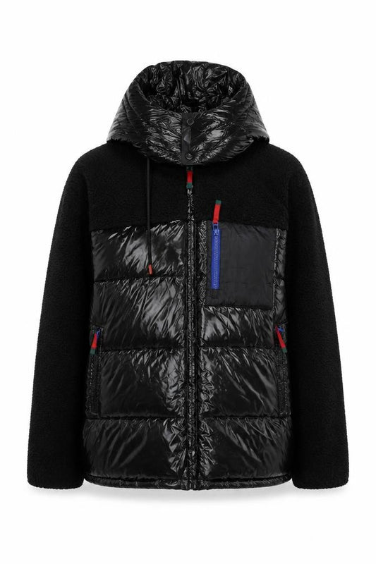 Zara Womens Black Hooded Puffer Jacket Size L Quilted Winter Coat