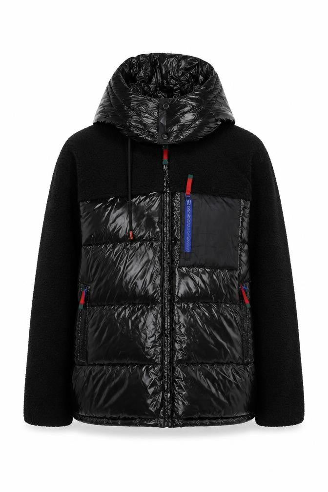 Zara Womens Black Hooded Puffer Jacket Size L Quilted Winter Coat