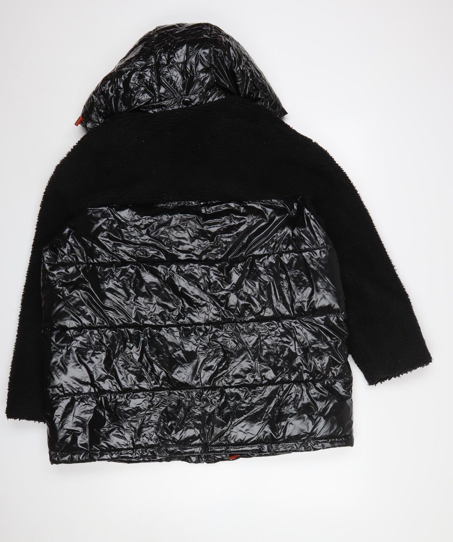 Zara Womens Black Hooded Puffer Jacket Size L Quilted Winter Coat