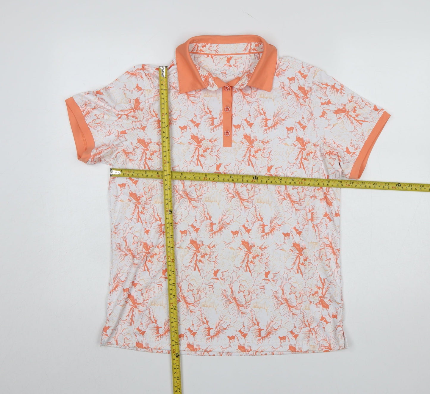 Pádráig Harrington for Dunnes Stores Women’s Orange Floral Polo Shirt Size 12