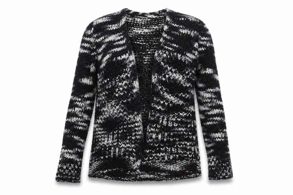 Next Womens Black Chunky-Knit Open Cardigan Size M