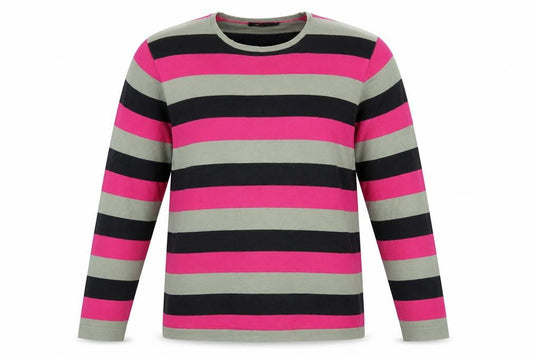 Monsoon Women Multicoloured Stripe Cotton Crew Neck Jumper M