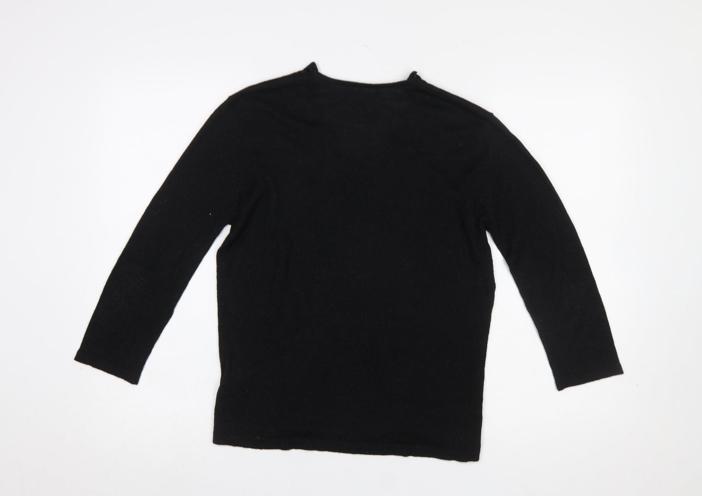 Viz-A-Viz Women’s Black Cardigan Size 14 Metallic Knit