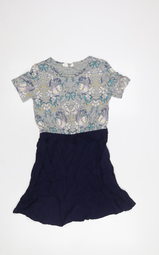 GAP Kids Girls Multicoloured Floral Skater Dress Size 12-13 Years