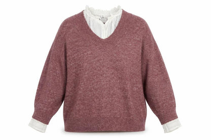 Next Women Purple V-Neck 2XL Relaxed Pullover Jumper