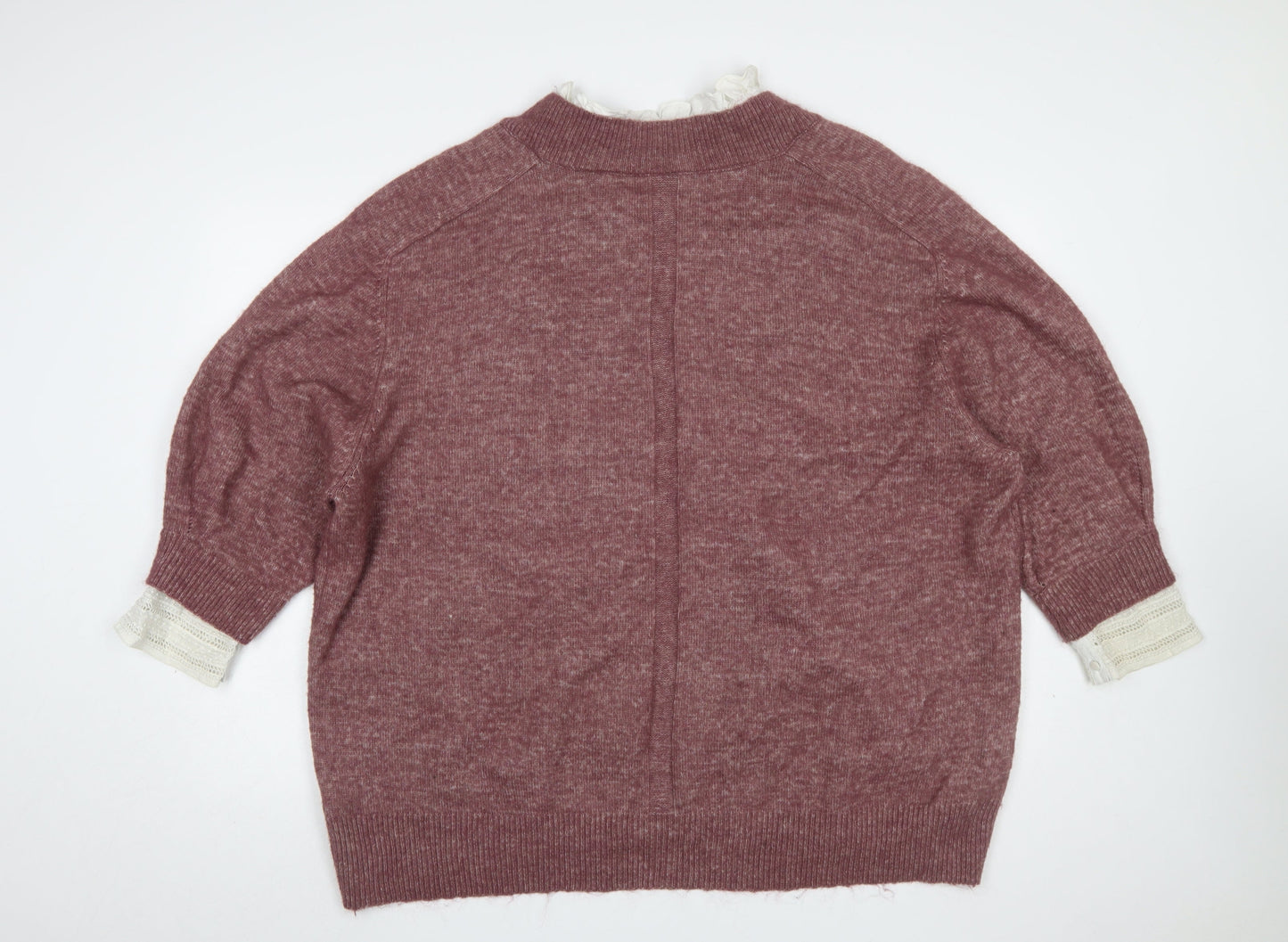 Next Women Purple V-Neck 2XL Relaxed Pullover Jumper