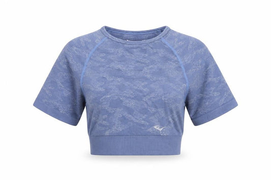 Everlast Women's Blue Cropped Athletic T-Shirt UK 8