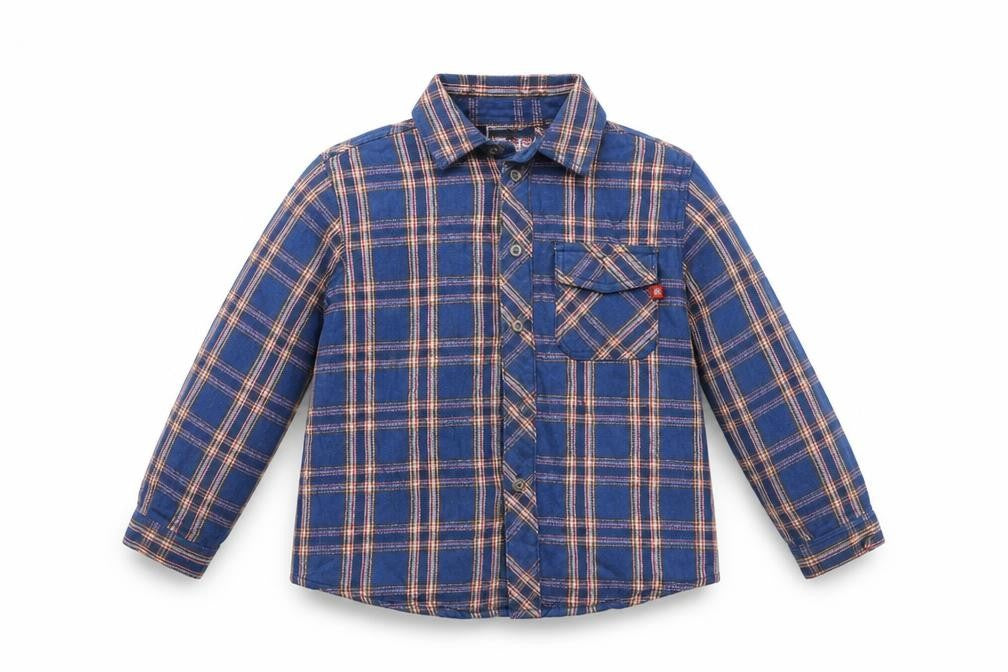 LEGO Boys Blue Check Flannel Button-Up Shirt 3-4 Years
