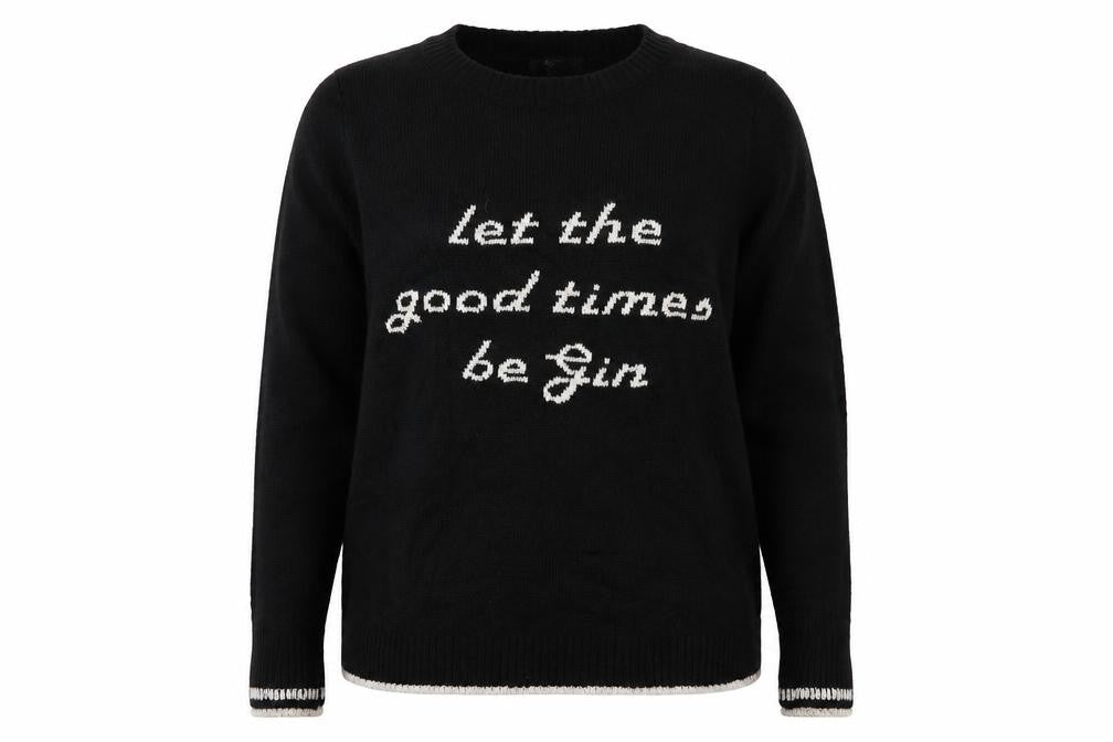 Next Women’s Black Funny Slogan Pullover Jumper Size 18