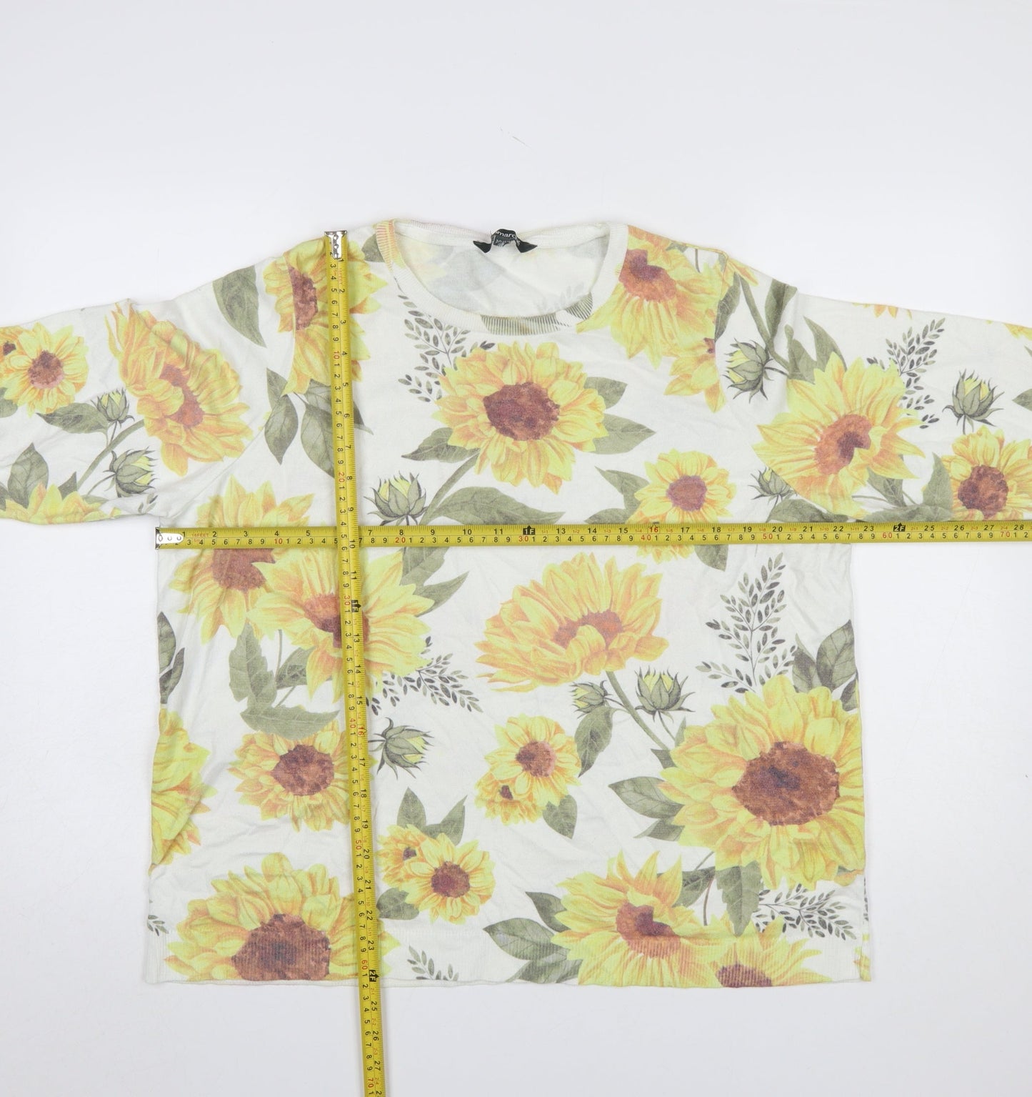 Bonmarché Women's Multicoloured Floral 3/4 Sleeve Pullover Jumper Size 20