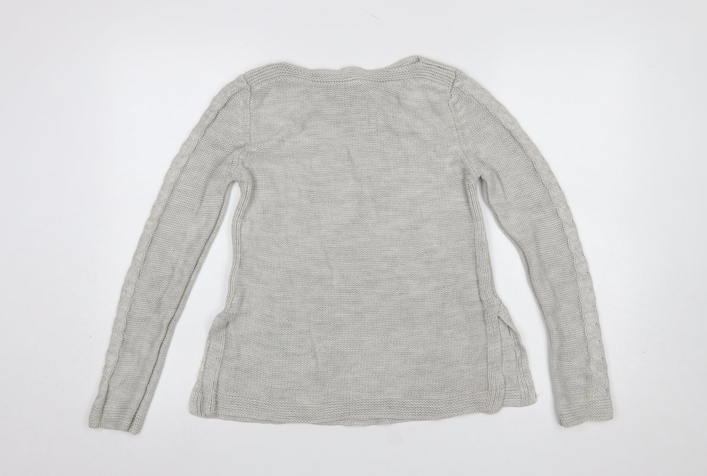 Oasis Women's Grey Cable-Knit Pullover Jumper Size S