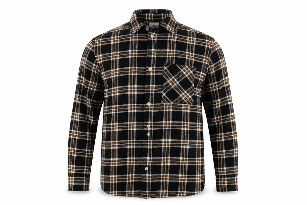 H&M Men’s Black Checked Flannel Relaxed Fit Shirt Size S