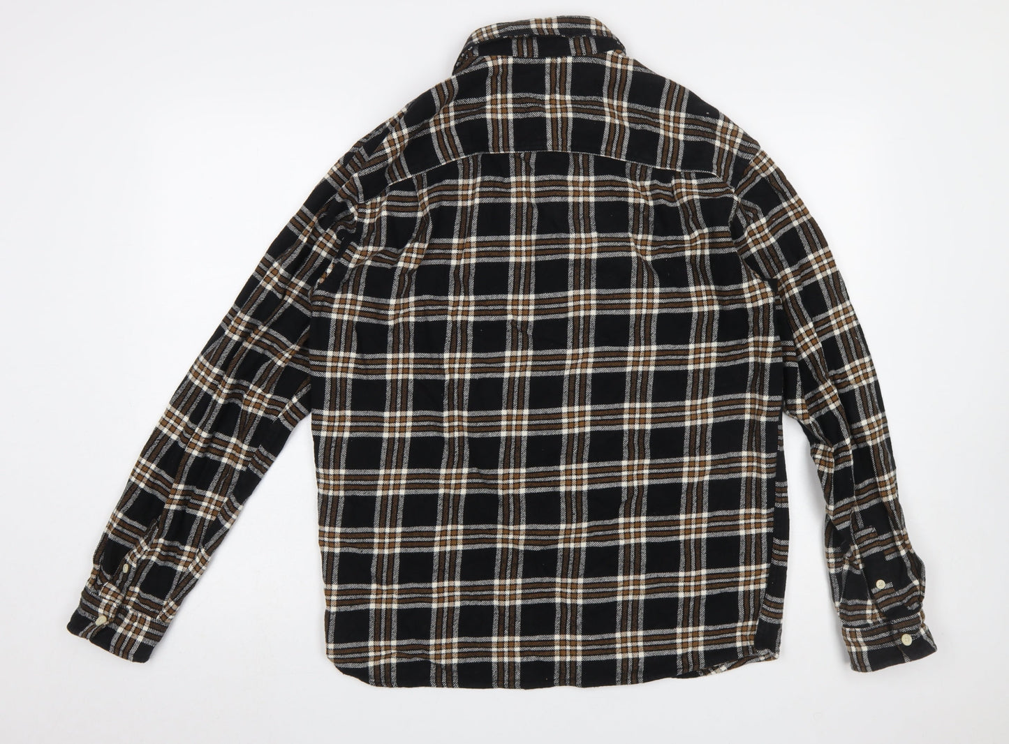 H&M Men’s Black Checked Flannel Relaxed Fit Shirt Size S