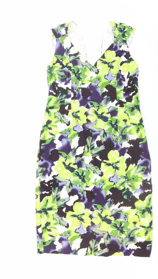 Michaela Louisa Women's Multicoloured Floral Sheath Dress UK 12