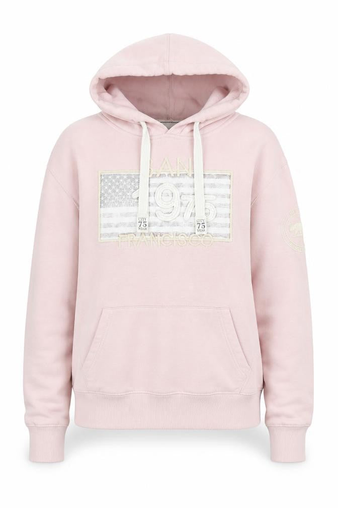 California Citywear Women's Pink Pullover Hoodie Size S with Logo Design