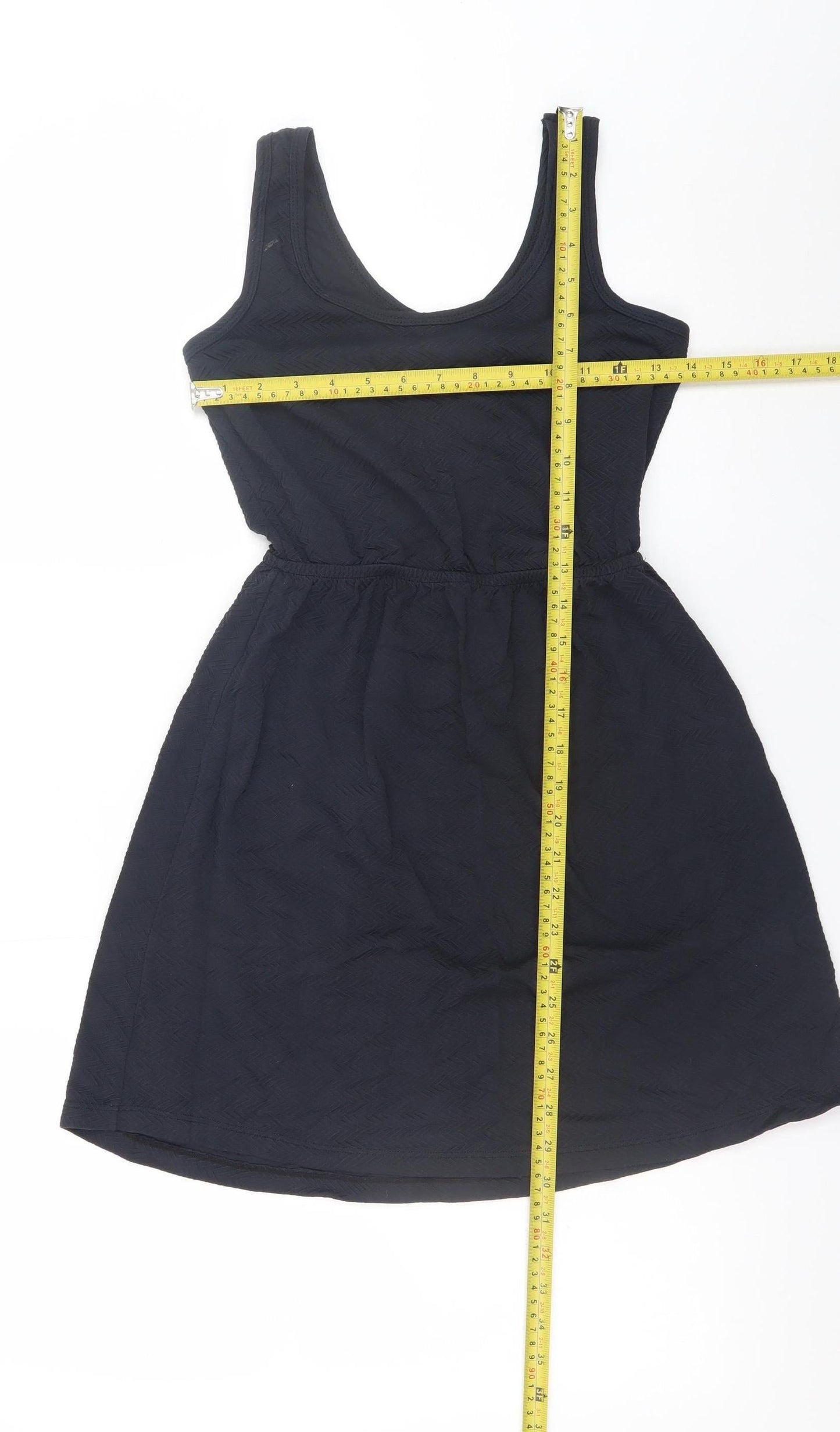 BlueSteel Women Black Short Tank Dress Size S Scoop Neck Cut Out