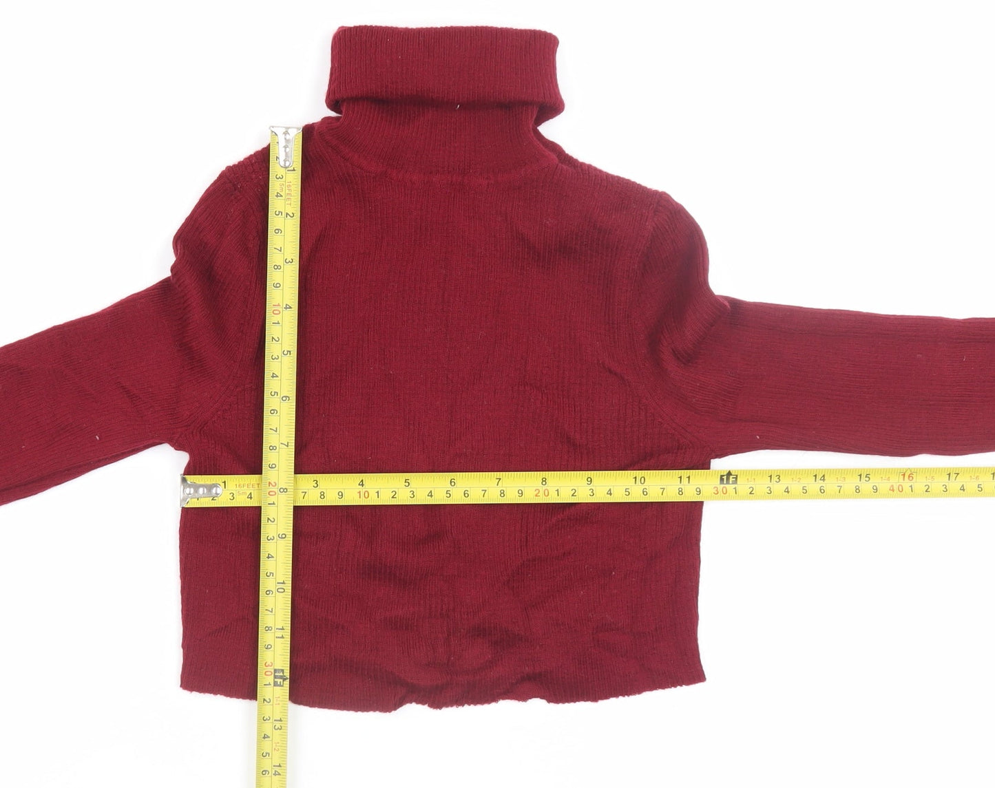 Uniqlo Womens Red Roll Neck Long Sleeve Knit Jumper Size S