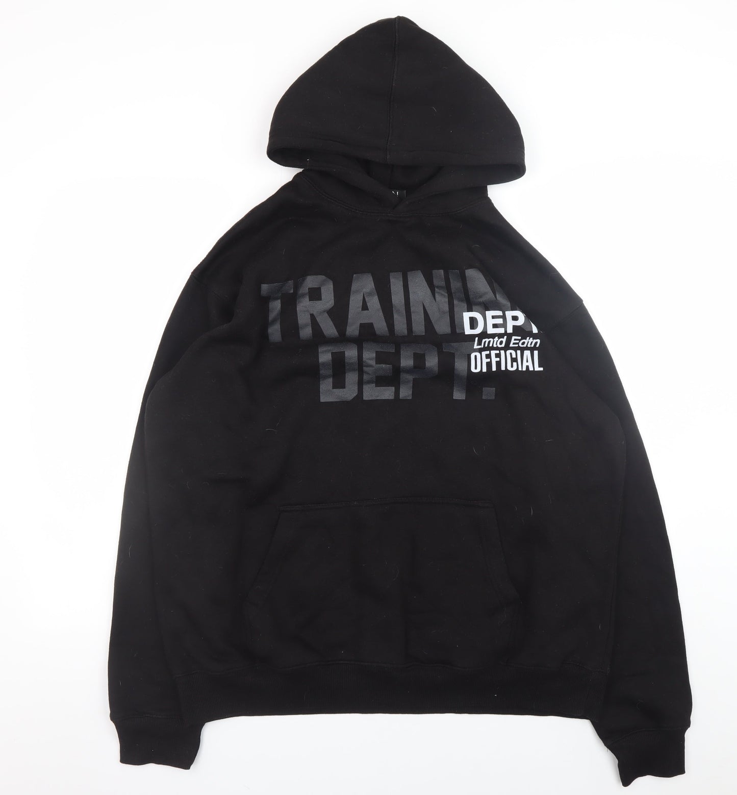 boohooMAN Men’s Black Training Dept Pullover Hoodie Size M