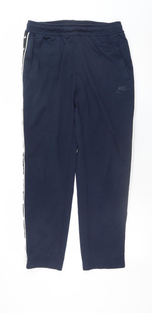 Nike Men's Navy Blue Jogger Sweatpants Medium Polyester Track Trousers