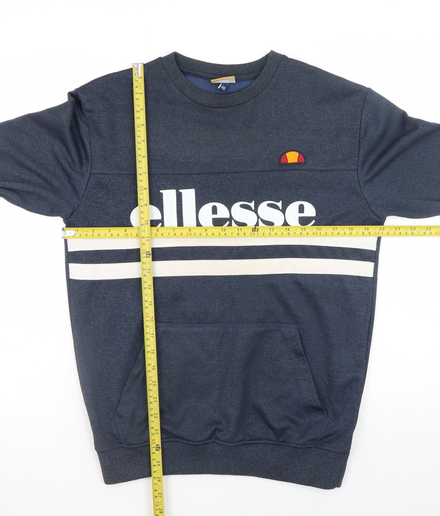 Ellesse Mens Blue XS Crew Neck Pullover Logo Sweatshirt