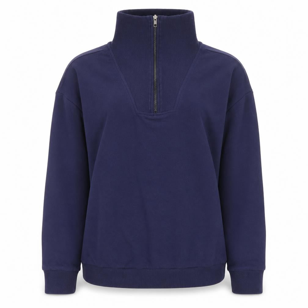 M&Co Women’s Navy 1/2 Zip High Neck Pullover Sweatshirt UK16