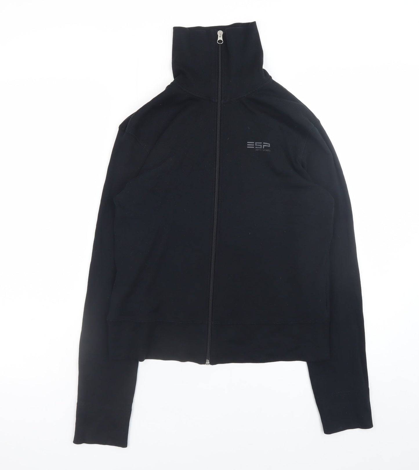 Esprit Sports Men's Black Full Zip Sweatshirt L Cotton High Neck