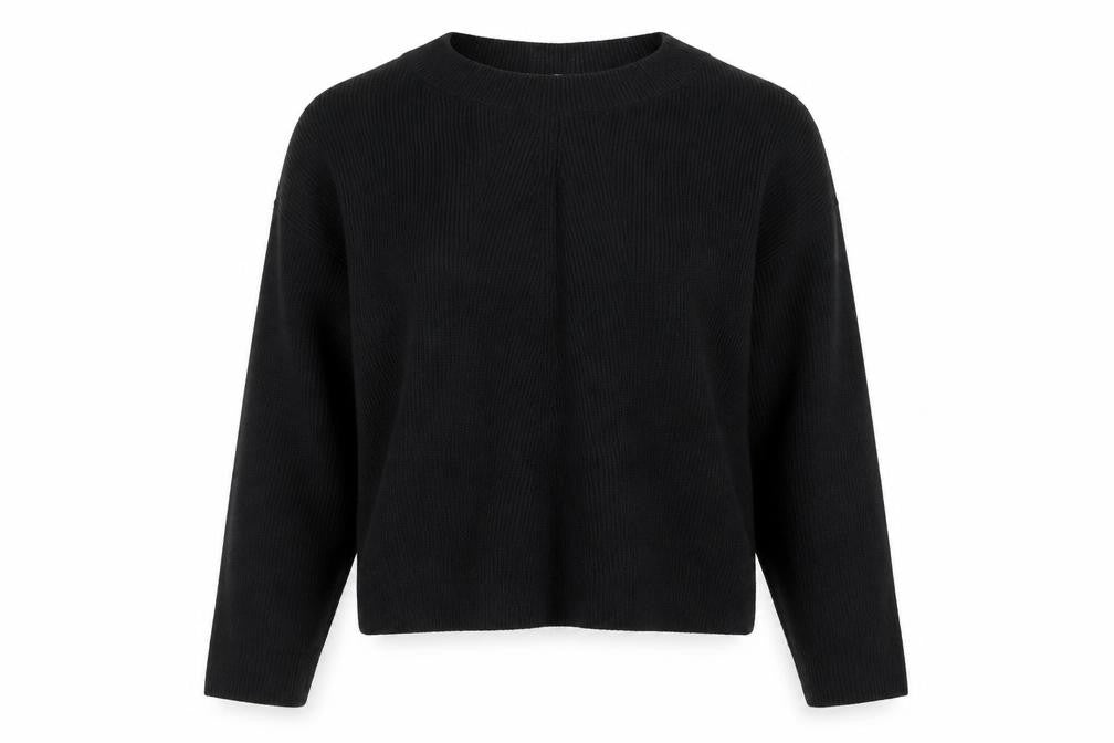 Zara Women’s Black Crew Neck Knit Pullover Jumper Size 8