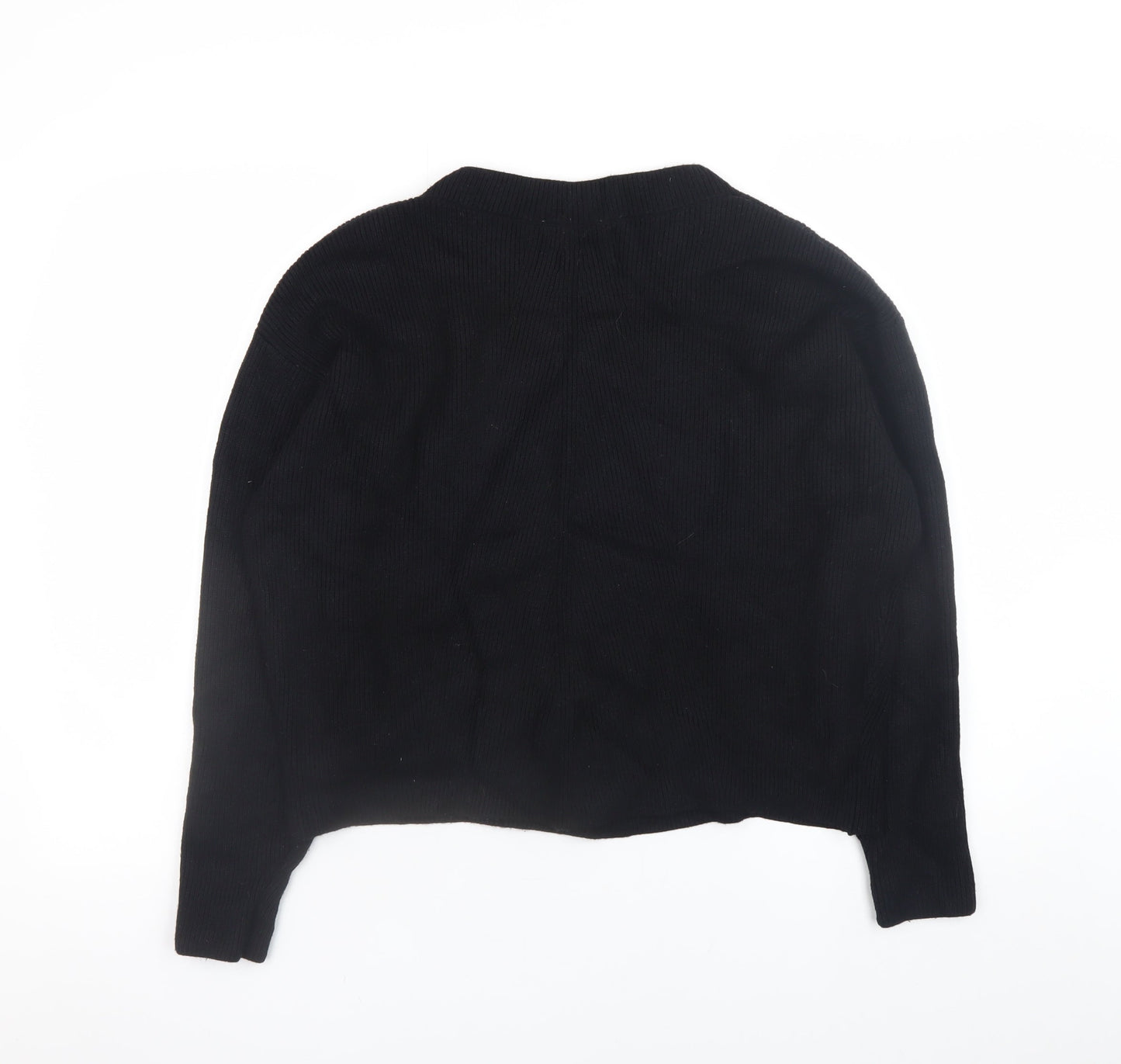 Zara Women’s Black Crew Neck Knit Pullover Jumper Size 8