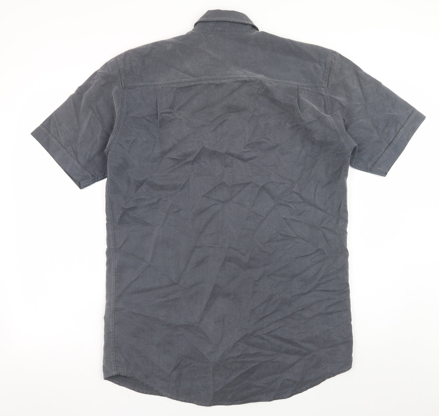 Burton Menswear Grey Short Sleeve Button-Up Shirt Size S