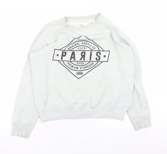 Cedar Wood State Women’s Grey Paris Graphic Pullover Sweatshirt Size L