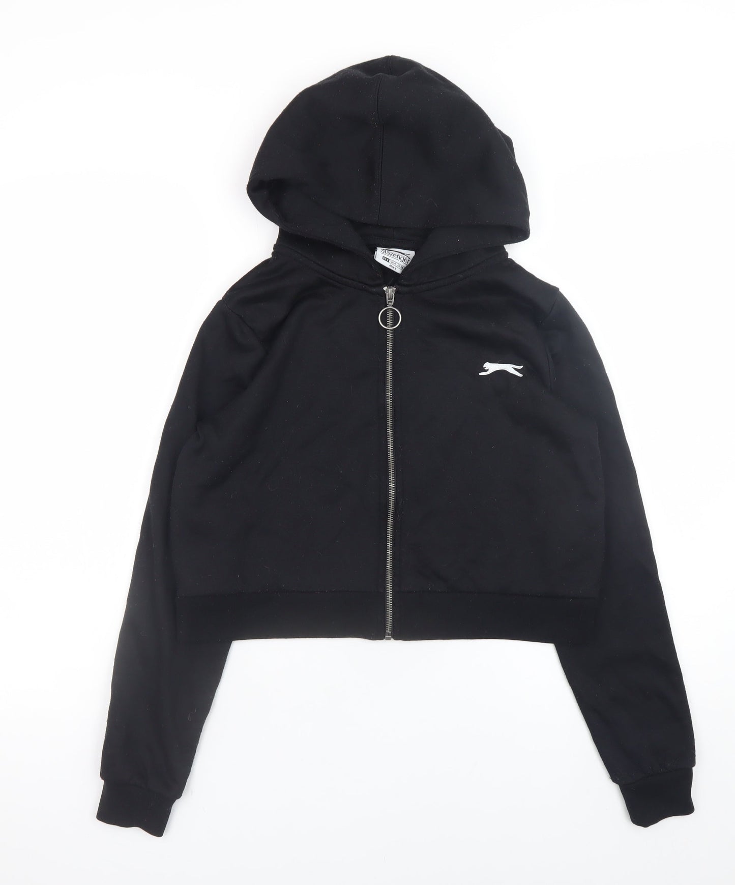 Slazenger Women’s Black Full Zip Cropped Hoodie UK 8 S