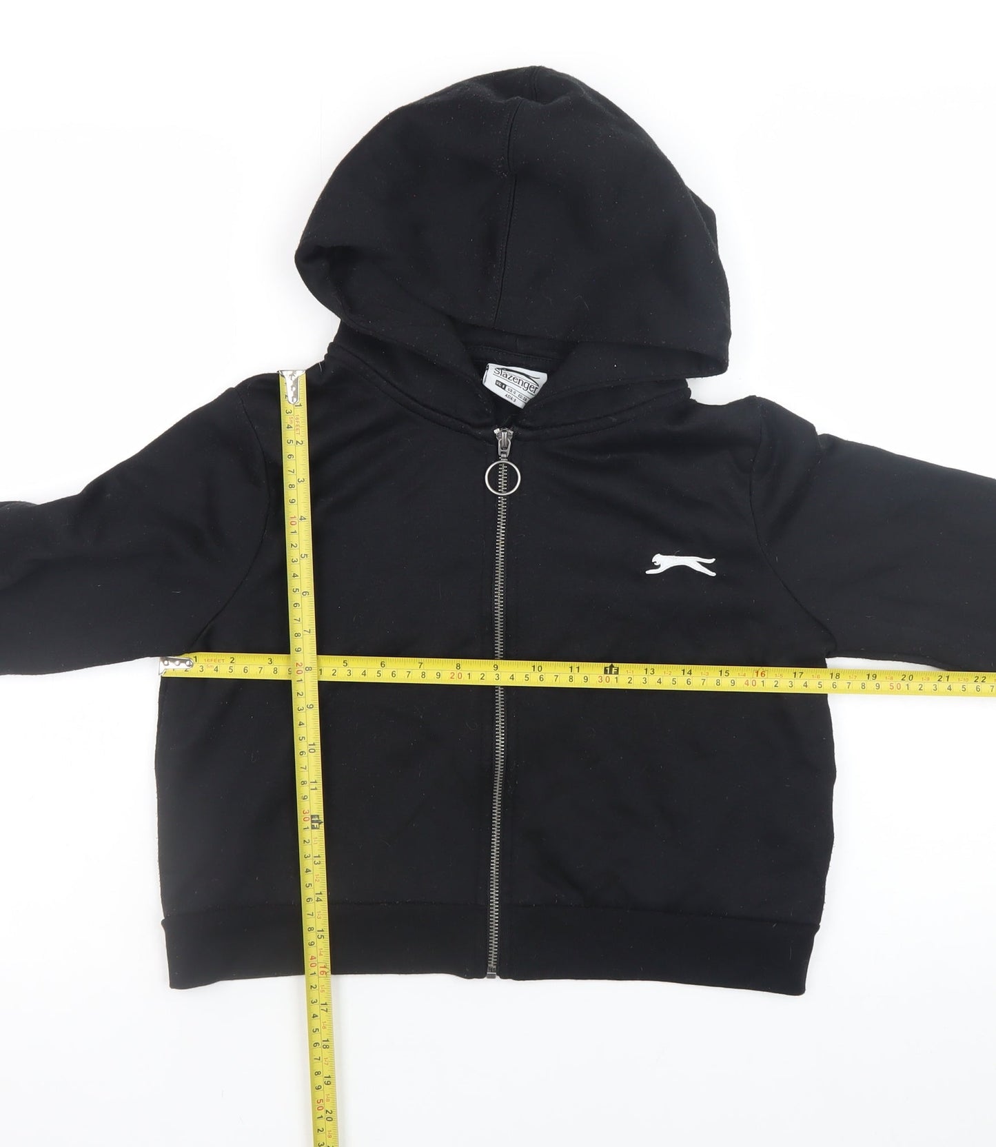 Slazenger Women’s Black Full Zip Cropped Hoodie UK 8 S