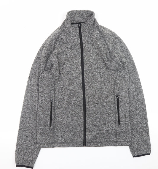 Black Blue Men's Grey Full Zip Knit Sweatshirt Size L