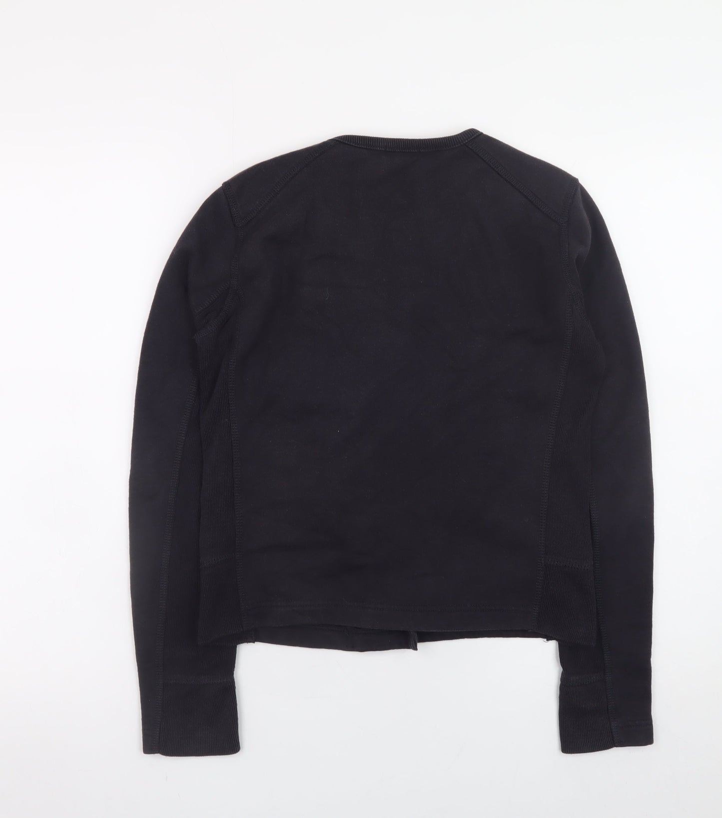 Gap Womens Black Asymmetric Zip Sweatshirt XS Cotton Blend