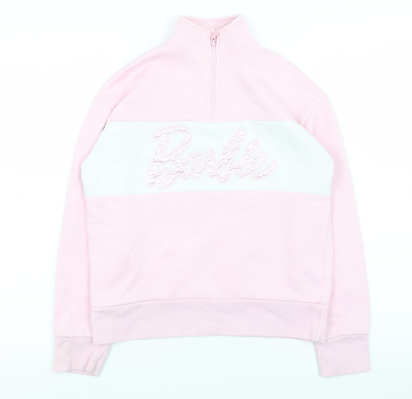 Barbie Girls Pink 11-12 Years Half Zip Fleece Sweatshirt