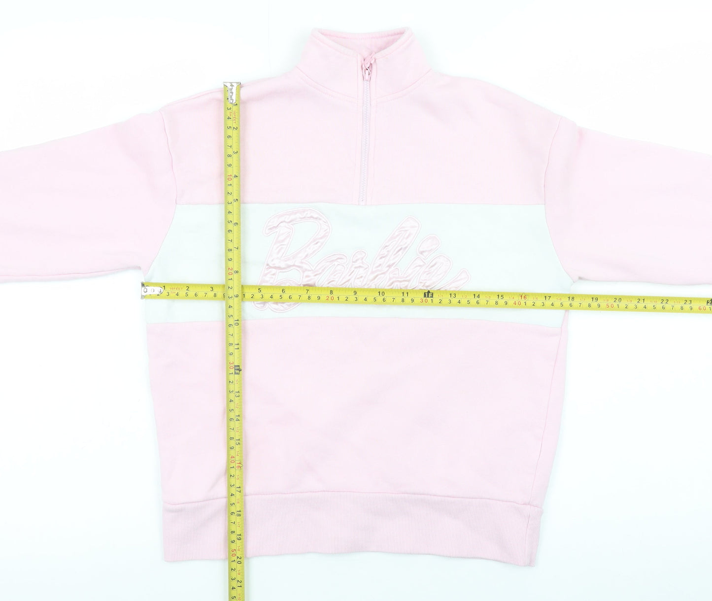 Barbie Girls Pink 11-12 Years Half Zip Fleece Sweatshirt