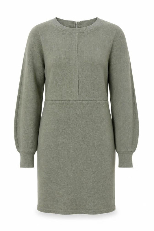 Next Women’s Green Knit Bodycon Long Sleeve Zip Back Dress Size 10