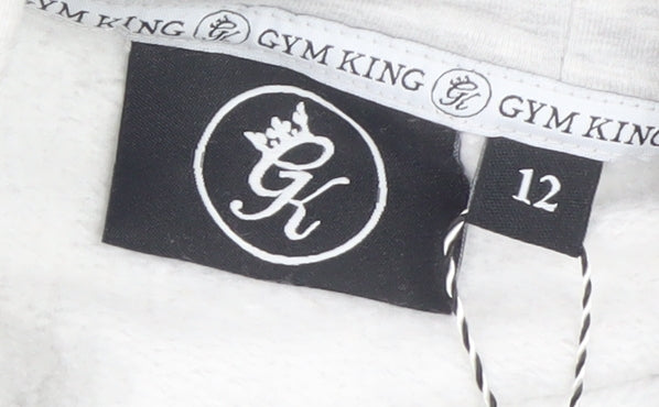 Gym King Women's Grey Cropped Pullover Hoodie Size 12