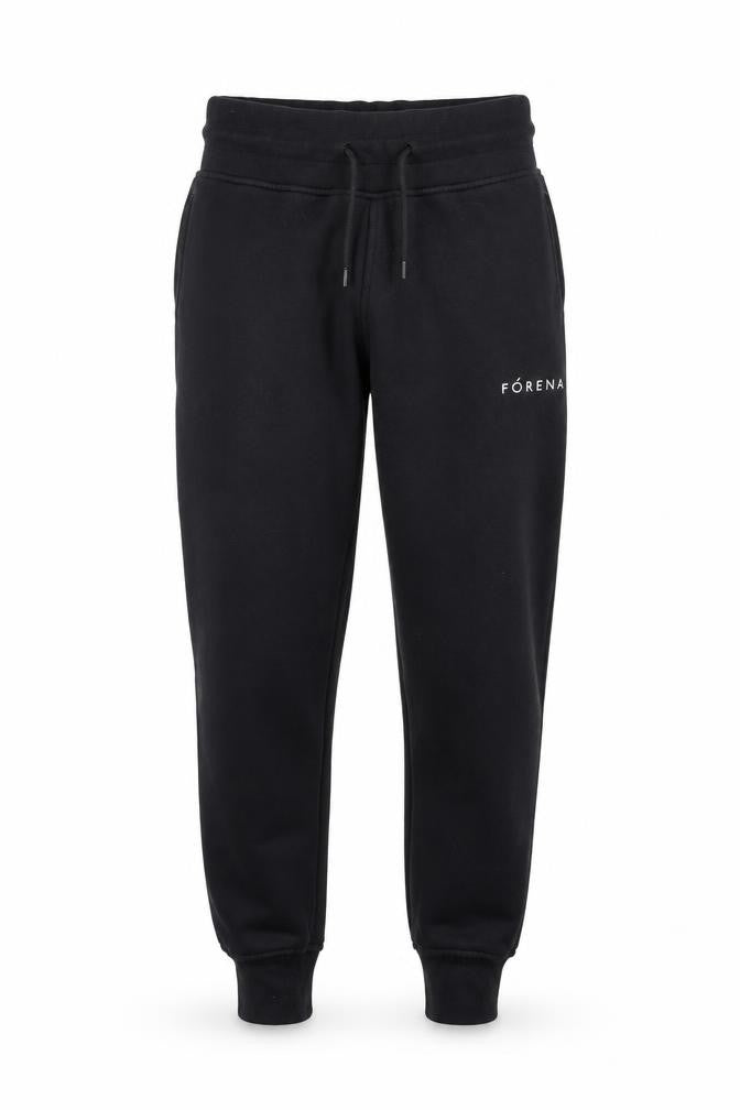 Fórena Mens Black Jogger Sweatpants S Regular Fit Fleece Cuffed
