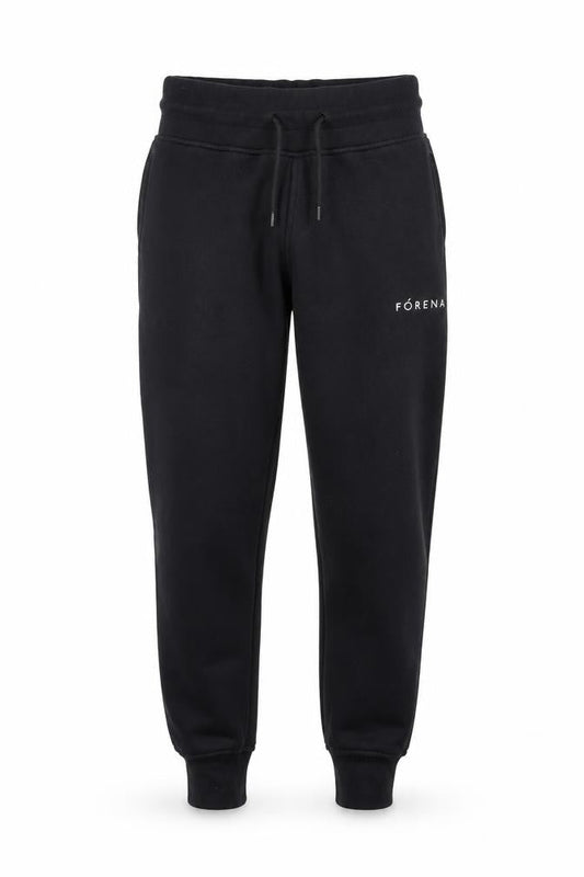 Fórena Mens Black Jogger Sweatpants S Regular Fit Fleece Cuffed