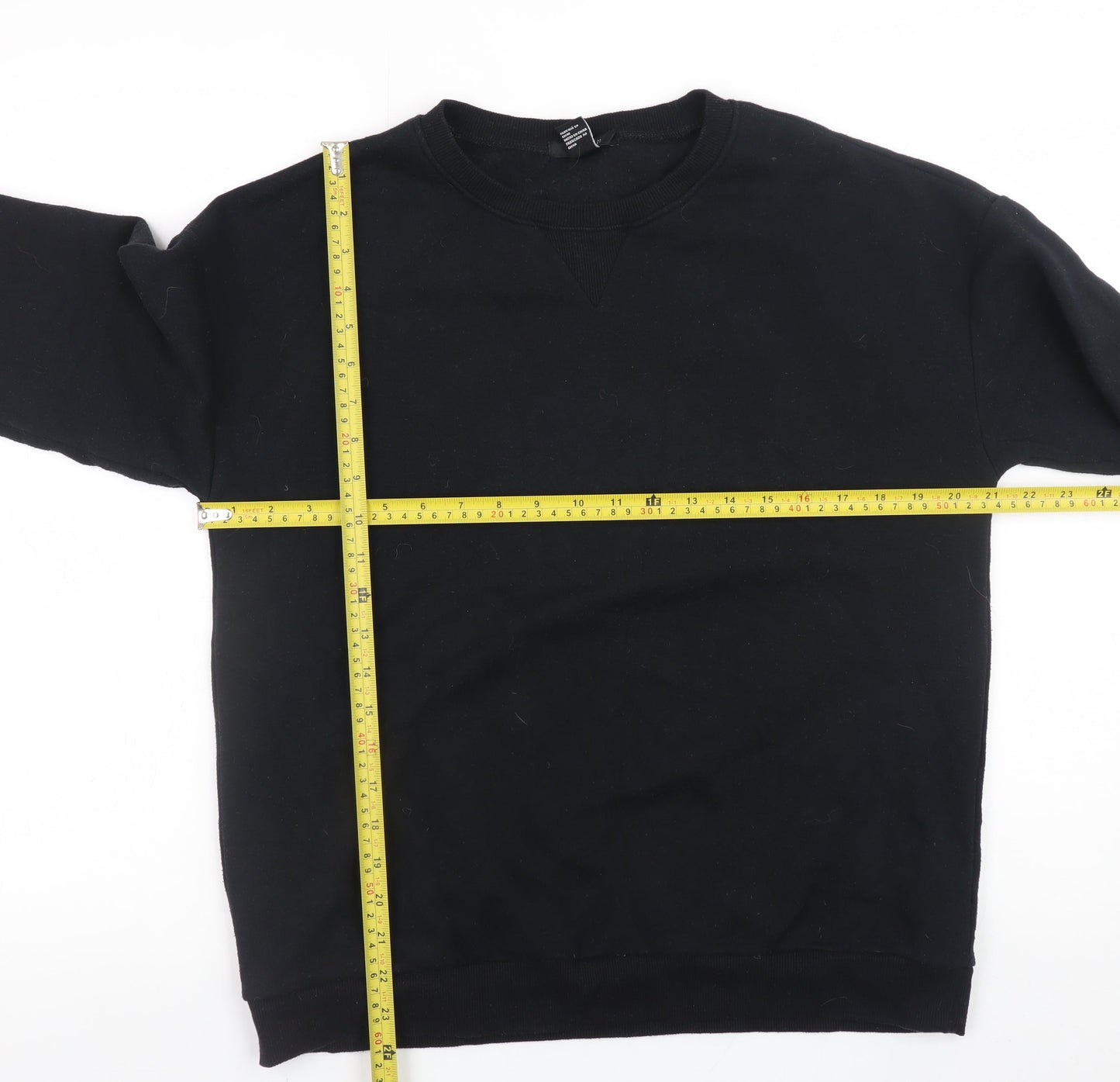 Forever 21 Mens Black Crew Neck Pullover Sweatshirt Size S
