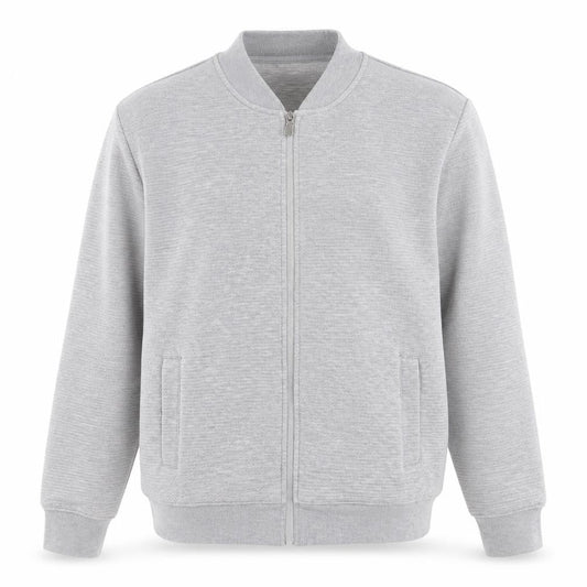 Easy Men’s Grey Bomber Jacket M Regular Fit Full Zip Lightweight Casual