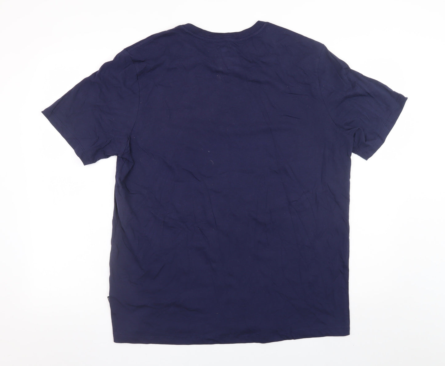 Puma Mens Blue Graphic Logo Crew Neck Short Sleeve T-Shirt Size L