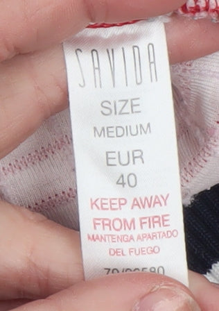 Savida Red Crew Neck Knit Pullover Sweatshirt Medium