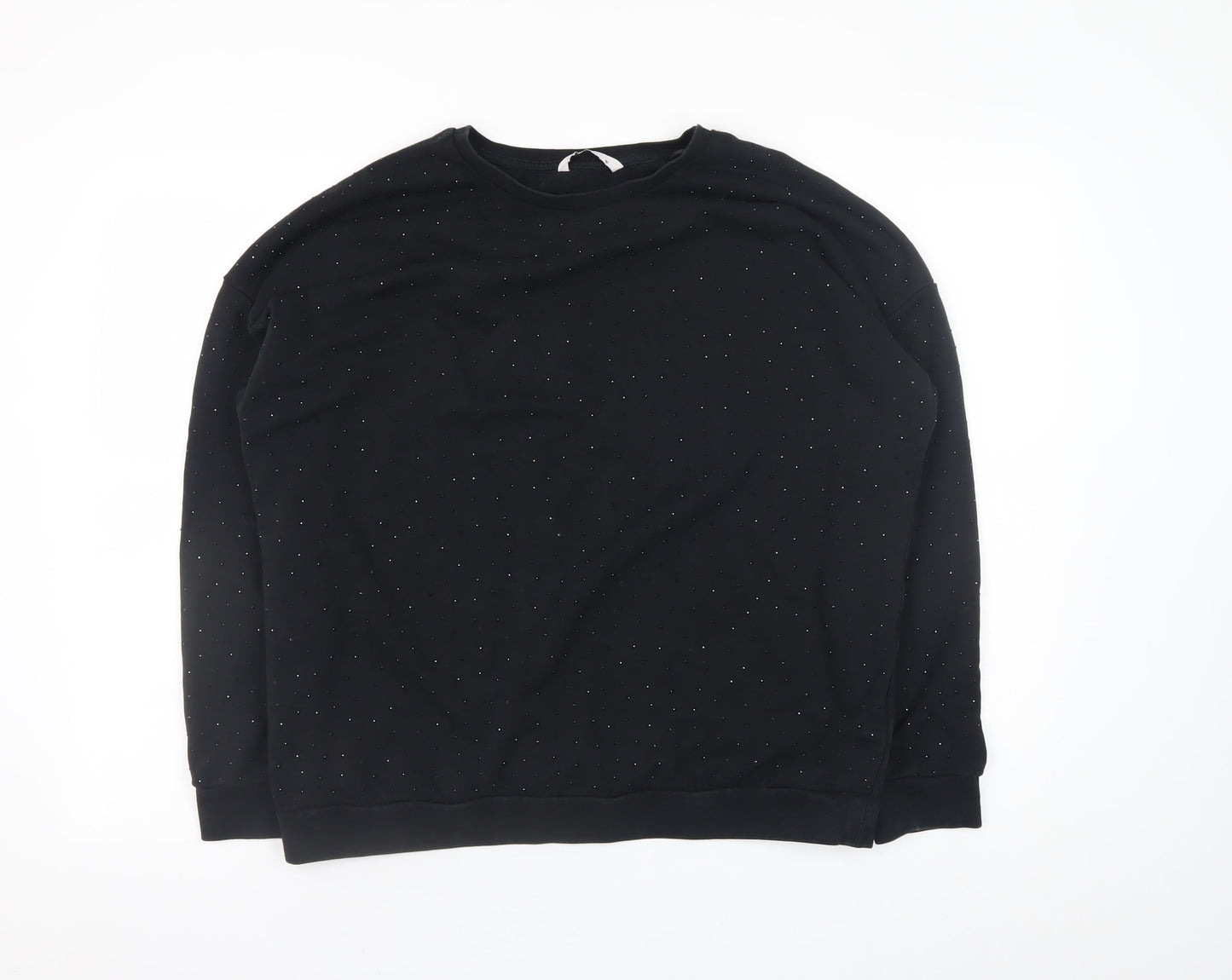 Tu Woman Black Studded Pullover Sweatshirt Size 16