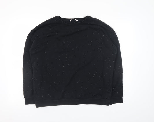 Tu Woman Black Studded Pullover Sweatshirt Size 16