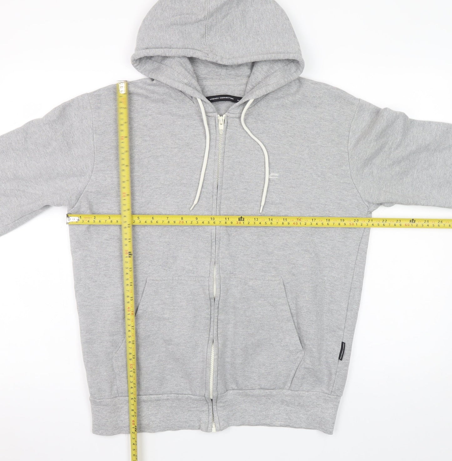 French Connection Mens Grey Full Zip Hoodie Size M