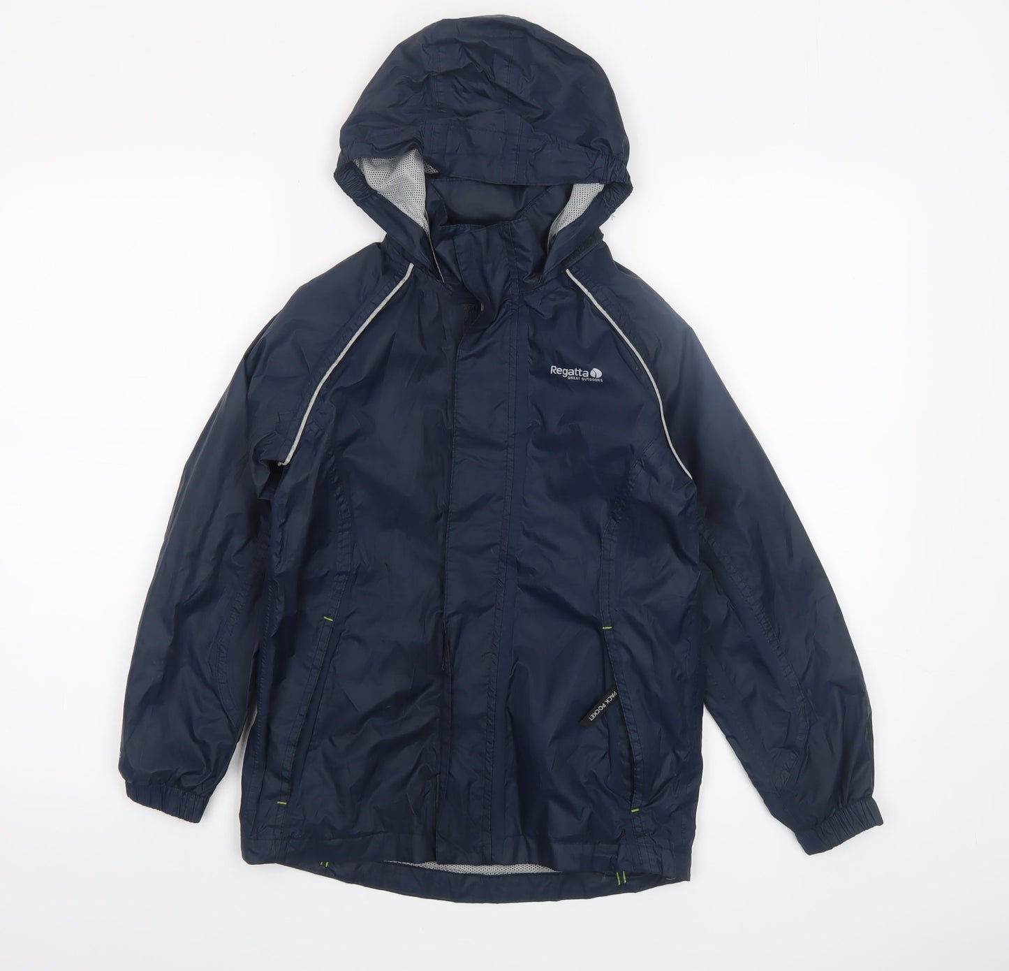Regatta Boys Blue Waterproof Hooded Rain Coat Jacket 9-10 Years